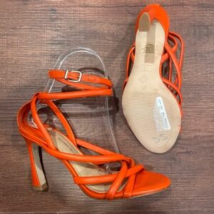 FINAL NEW LAST CHANCE ANTONIO MELANI Orange Tube Strap High Heels